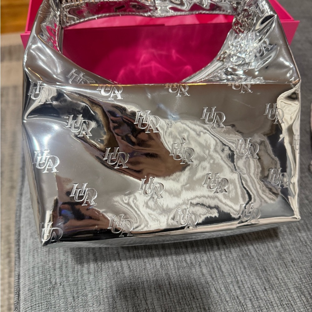 SOLD- HUDA BEAUTY Silver Cosmetic Bag